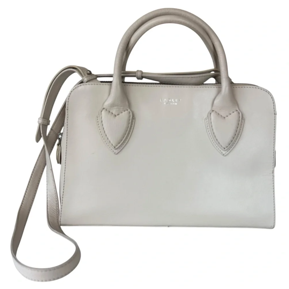Radley London Medium Satchel Chalk Leather Purse Crossbody Shoulder‎ Handbag
